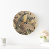 Vintage NuthatchIllustration Große Wanduhr (Zuhause)