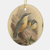 Vintage NuthatchIllustration Keramik Ornament (Links)