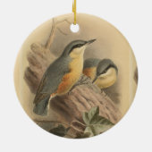Vintage NuthatchIllustration Keramik Ornament (Hinten)