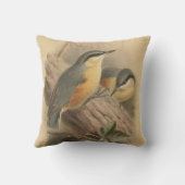 Vintage NuthatchIllustration Kissen (Rückseite)