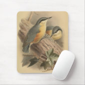 Vintage NuthatchIllustration Mousepad (Mit Mouse)