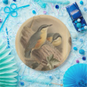 Vintage NuthatchIllustration Pappteller (Party)