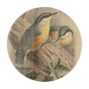 Vintage NuthatchIllustration Schneidebrett
