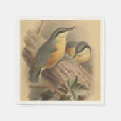 Vintage NuthatchIllustration Serviette (Vorderseite)