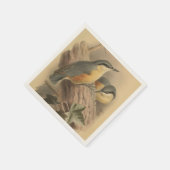 Vintage NuthatchIllustration Serviette (Ecke)
