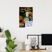 Vintage Nutrition Eat Breakfast Milk Fruit Cereal Poster (Heimbüro)