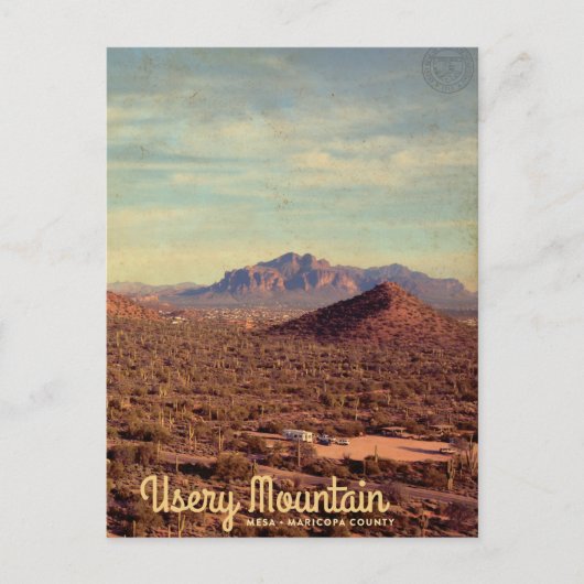 Vintage Nutzung des Regionalparks Usery Mountain Postkarte (Vorderseite)