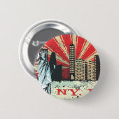 Vintage NY in Rot Button (Vorne & Hinten)