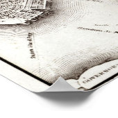 Vintage NYC Map City Skyline Poster (Ecke)