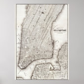 Vintage NYC Map City Skyline Poster (Vorne)