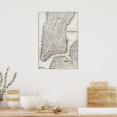 Vintage NYC Map City Skyline Poster (Küche)