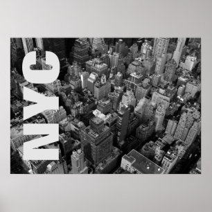 Vintage NYC New York City Manhattan Schwarz Weiß Poster