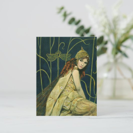 Vintage Nymph Postkarte (Stehend Vorderseite)