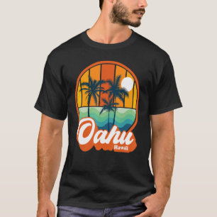 Vintage Oahu Hawaii Hawaiian Island Summer Travel T-Shirt