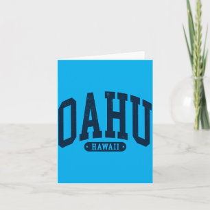 Vintage Oahu Hawaii Souvenir gebogener Text Herren Karte