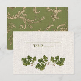 Vintage Oak-Blätter Burlap Texture Wedding Einladung