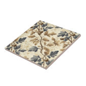 Vintage Oak Leaf | Elegant Blue and Gold Fliese (Seite)