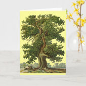 Vintage Oak Tree Art Blank Card Karte (Gelbe Blume)
