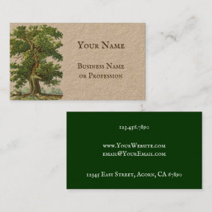 Vintage Oak Tree Custom Business Card Visitenkarte