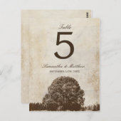 Vintage Oak Tree Hochzeit im Herbst Tischnummer (Vorne/Hinten)