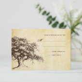 Vintage Oak Wedding RSVP Card (Stehend Vorderseite)