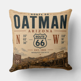Vintage Oatman Arizona Route 66 Koordinaten Kissen