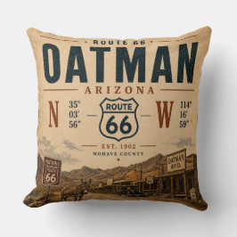 Vintage Oatman Arizona Route 66 Koordinaten Kissen