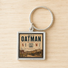 Vintage Oatman Arizona Route 66 Koordinaten Schlüsselanhänger