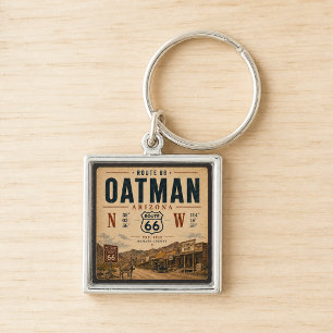Vintage Oatman Arizona Route 66 Koordinaten Schlüsselanhänger