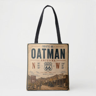 Vintage Oatman Arizona Route 66 Koordinaten Tasche