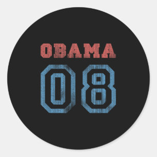 Vintage Obama 08 Runder Aufkleber