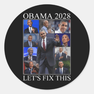 Vintage Obama 2028 Lustige Politische Patriotische Runder Aufkleber