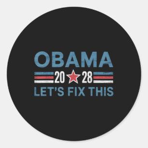 Vintage Obama 2028 Lustige Politische Patriotische Runder Aufkleber