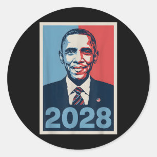 Vintage Obama 2028 Lustige Politische Patriotische Runder Aufkleber