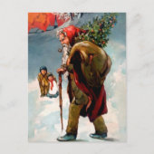 Vintage Obdachlose Aussehen Santa Postkarte (Vorderseite)