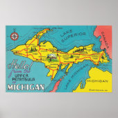 Vintage Oberhalbinsel Michigan Poster (Vorne)
