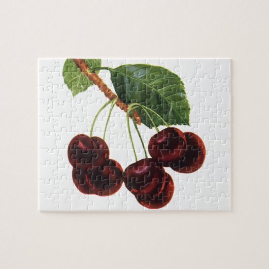 Vintage Obstbäume, reife Kirschen aus einem Baum Puzzle (Horizontal)
