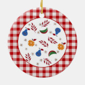 Vintage Obstdekoration Keramikornament (Hinten)