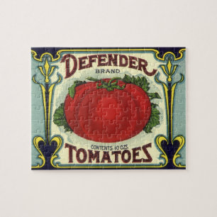 Vintage Obstkisten-Etikettenkunst, Defender Tomate Puzzle