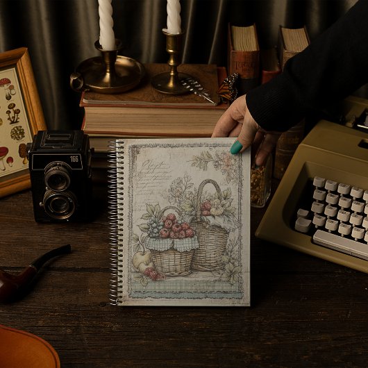 Vintage Obstkörbe Notizblock