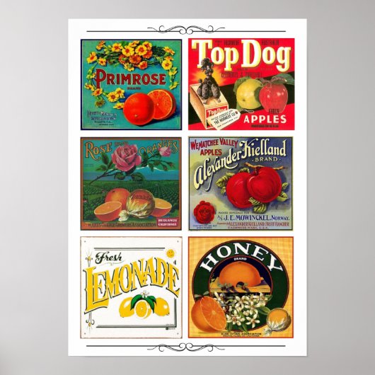 Vintage Obstmarken Poster (Vorne)
