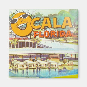 Vintage Ocala, Florida Touristenboote Sonne Magnet