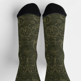 Vintage Occult Alchemy Symbols Gothic Esoteric  Socken