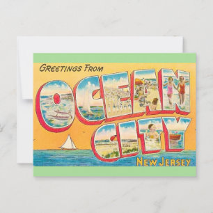 Vintage Ocean City NJ Grüße Postkarte