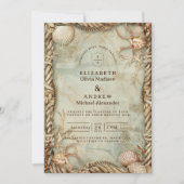 Vintage Ocean Depths Nautical Wedding Einladung (Vorderseite)
