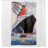 VINTAGE OCEAN LINER REISE DUSCHVORHANG (Vorderseite)