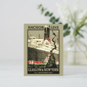 VINTAGE OCEAN LINER REISE POSTKARTE (Stehend Vorderseite)