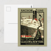 VINTAGE OCEAN LINER REISE POSTKARTE (Vorne/Hinten)