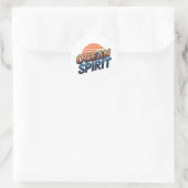 Vintage "Ocean Spirit" Beach Vibe Runder Aufkleber (Tasche)