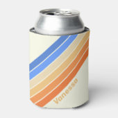 Vintage Ocean Sun Stripes mit Namen Dosenkühler (Kanne Vorderseite)